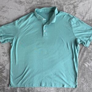 Lands End Polo Shirt Mens XL Supima Cotton Teal Preppy Dadcore Classic Fit